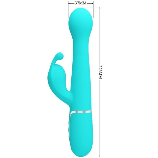 PRETTY LOVE - DEJON RABBIT VIBRATOR 3 IN 1 MULTIFUNCTION AQUA GREEN - Image 7