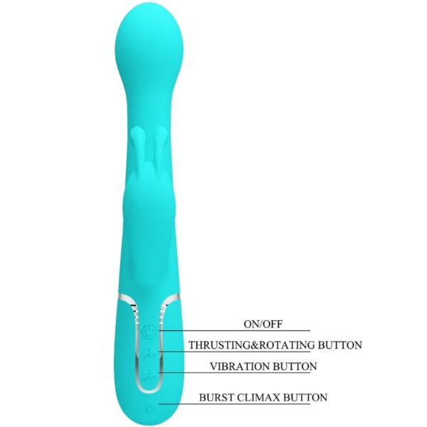 PRETTY LOVE - DEJON RABBIT VIBRATOR 3 IN 1 MULTIFUNCTION AQUA GREEN - Image 8