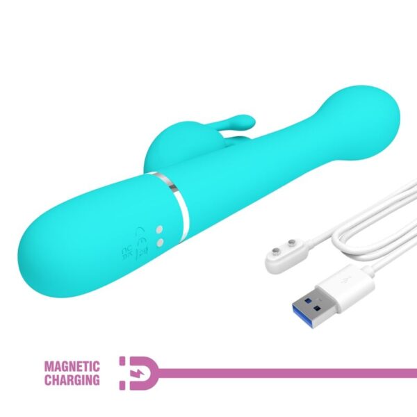 PRETTY LOVE - DEJON RABBIT VIBRATOR 3 IN 1 MULTIFUNCTION AQUA GREEN - Image 9