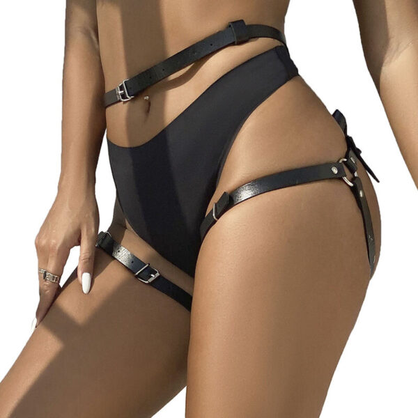 SUBBLIME - LEATHER WAIST AND LEG HARNESS BLACK ONE SIZE - Image 2