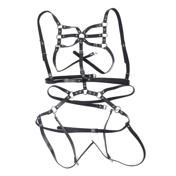 SUBBLIME - BODY HARNESS ADJUSTABLE STRAPS LEATHER BLACK ONE SIZE - Image 4