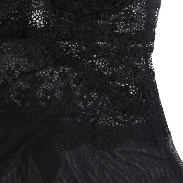 SUBBLIME - BABYDOLL TULLE FABRIC WITH LACE AND FLOWER DETAIL BLACK - Image 8