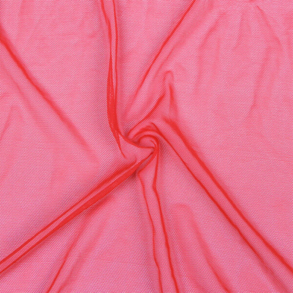 SUBBLIME - TRANSPARENT FABRIC ROBE WITH LACE DETAIL RED - Image 11