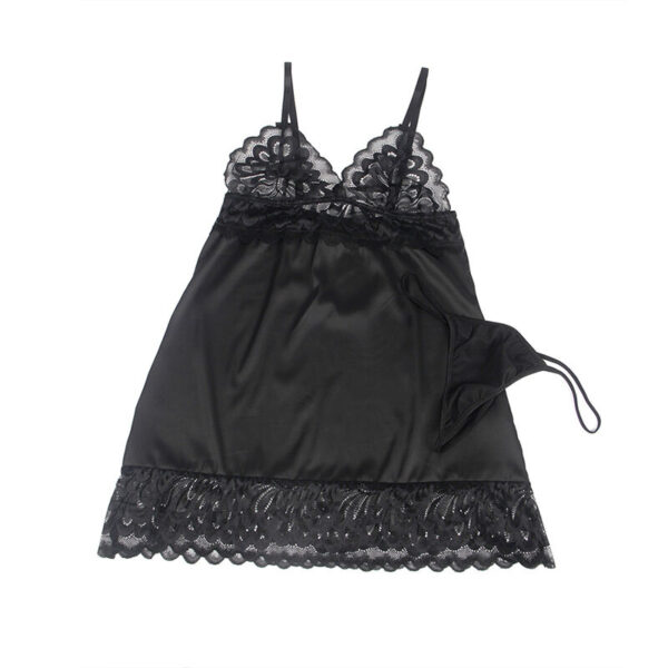 SUBBLIME - BABYDOLL WITH FLORAL PRINT CHEST BLACK - Image 4
