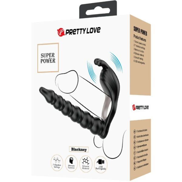 PRETTY LOVE - BLACKNEY PENIS RING WITH BLACK VIBRATOR PLUG - Image 7