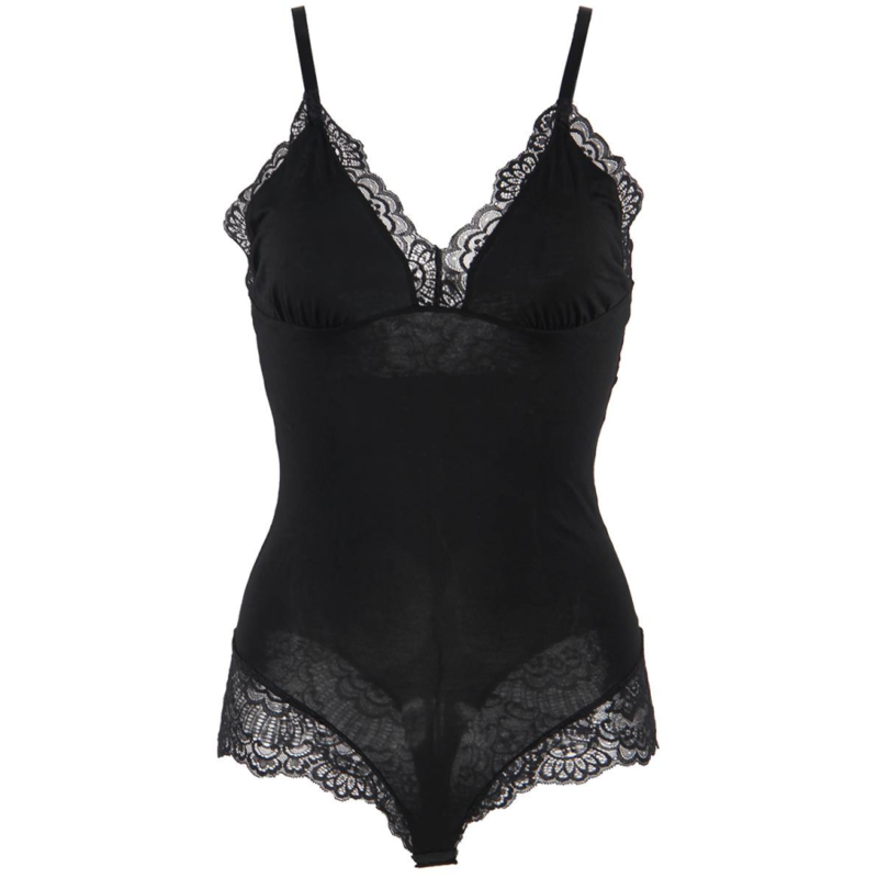 SUBBLIME - BLACK FLORAL LACE DETAIL TEDDY - Image 9