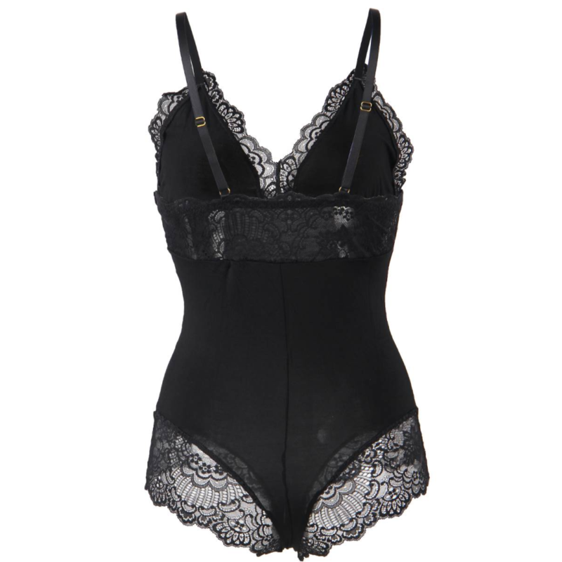 SUBBLIME - BLACK FLORAL LACE DETAIL TEDDY - Image 13