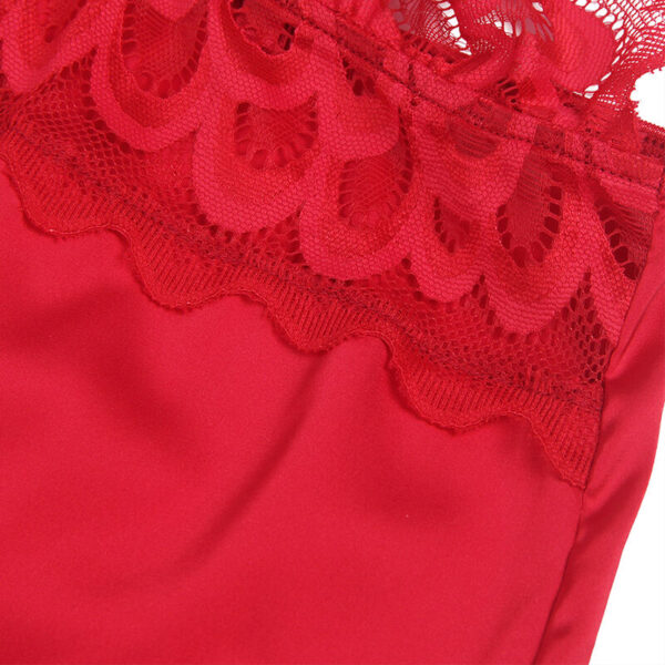 SUBBLIME - SATIN BABYDOLL WITH LACE RED - Image 7