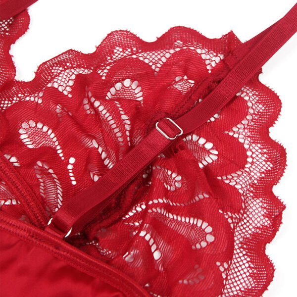 SUBBLIME - SATIN BABYDOLL WITH LACE RED - Image 9