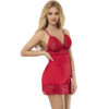 SUBBLIME - SATIN BABYDOLL WITH LACE RED - Image 2