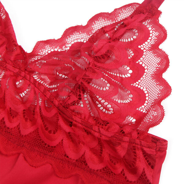SUBBLIME - SATIN BABYDOLL WITH LACE RED - Image 8