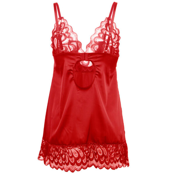 SUBBLIME - SATIN BABYDOLL WITH LACE RED - Image 5