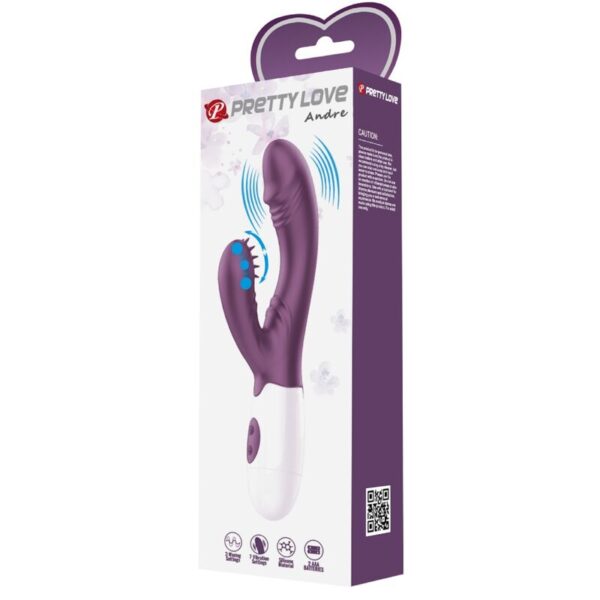 PRETTY LOVE - ANDRE RABBIT VIBRATOR & G-POINT STIMULATOR PURPLE - Image 10