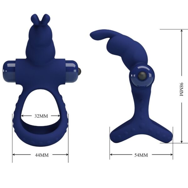 PRETTY LOVE - LUCHITO DOUBLE VIBRATING RING RABBIT BLUE - Image 7