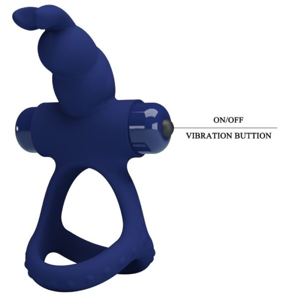 PRETTY LOVE - LUCHITO DOUBLE VIBRATING RING RABBIT BLUE - Image 8