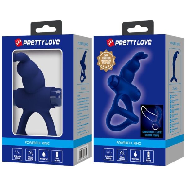 PRETTY LOVE - LUCHITO DOUBLE VIBRATING RING RABBIT BLUE - Image 10