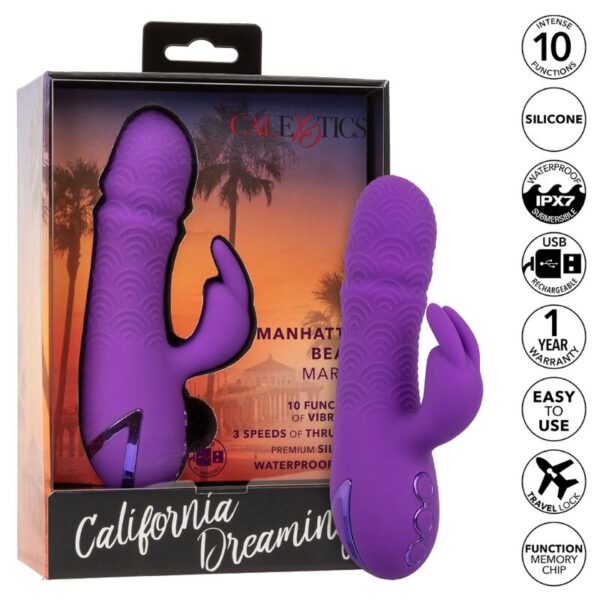 CALEXOTICS - MANHATTAN BEACH MARVEL VIBRATOR RABBIT PURPLE BY CALIFORNIA DREAMING - Image 2