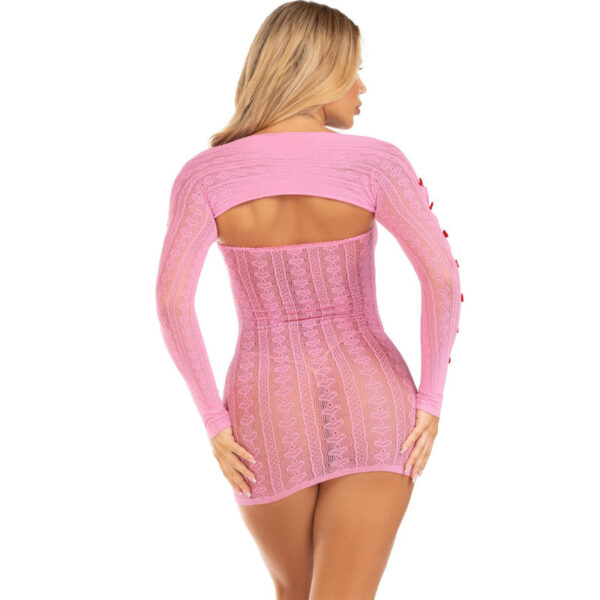 LEG AVENUE - DRESS HEART & BOWS PINK ONE SIZE - Image 3