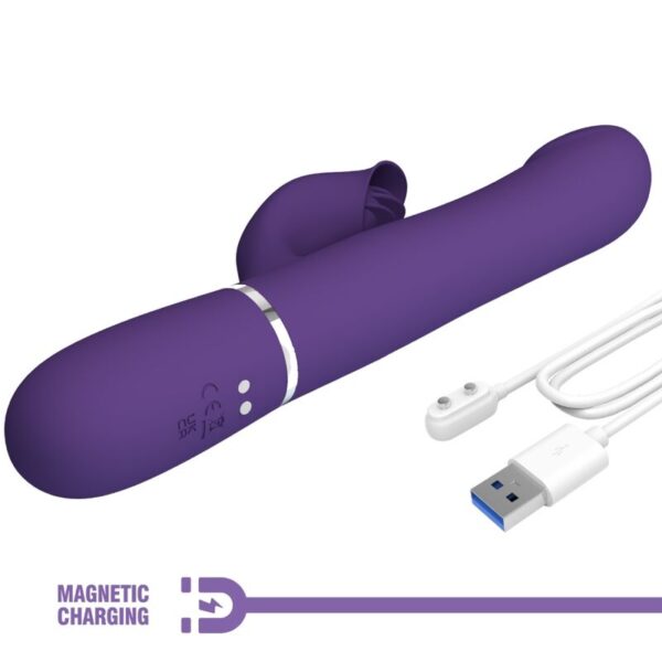 PRETTY LOVE - ZALIN RABBIT VIBRATOR PEARLS 4 IN 1 PURPLE - Image 10