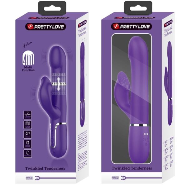 PRETTY LOVE - ZALIN RABBIT VIBRATOR PEARLS 4 IN 1 PURPLE - Image 11