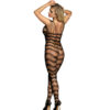 SUBBLIME - 951696 FISHNET CROTCHLESS BODYSTOCKING WITH STRAPS ON THE SHOULDERS BLACK ONE SIZE - Image 3
