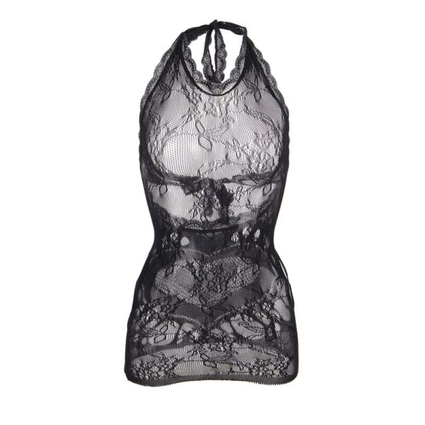 SUBBLIME - 952075 SHORT FISHNET DRESS WITH BACK BACK AND HEART DETAIL BLACK ONE SIZE - Image 5