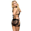 SUBBLIME - 952075 SHORT FISHNET DRESS WITH BACK BACK AND HEART DETAIL BLACK ONE SIZE - Image 2