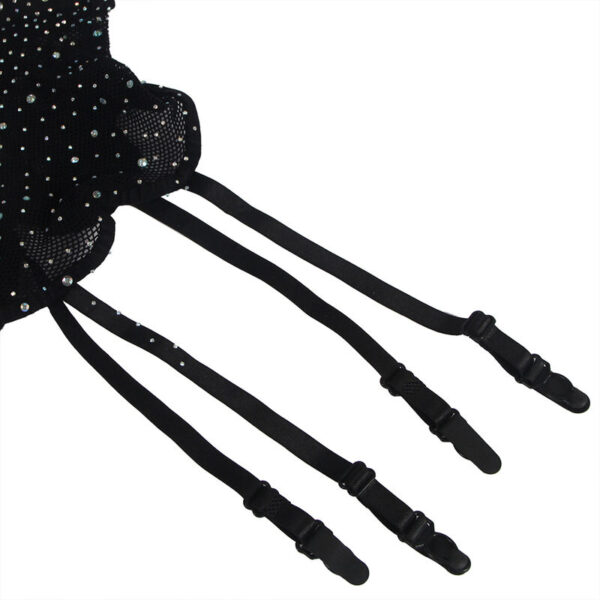 SUBBLIME - 952174 FISHNET BODYSTOCKING WITH GLOVES AND DIAMONDS BLACK ONE SIZE - Image 7