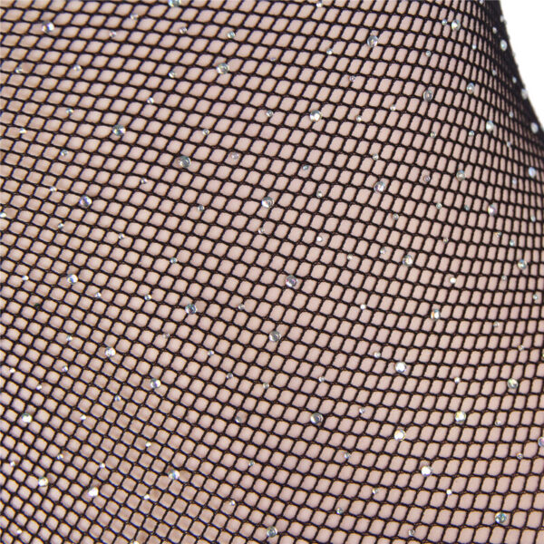 SUBBLIME - 952297 GLOSSY FISHNET BODYSTOCKING WITH OFF SHOULDERS LONG SLEEVE BLACK ONE SIZE - Image 4