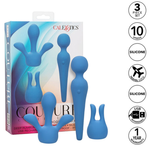 CALEXOTICS - COUTURE KIT VIBRATOR WAND 10 VIBRATIONS BLUE - Image 2
