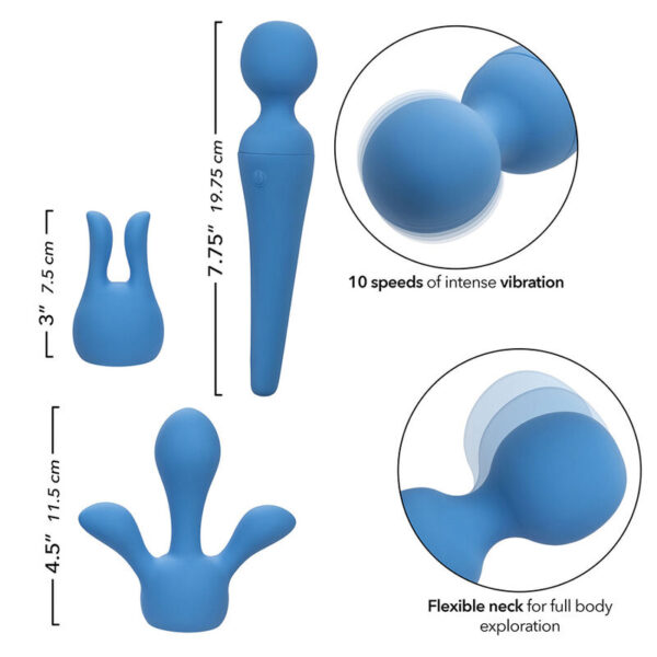 CALEXOTICS - COUTURE KIT VIBRATOR WAND 10 VIBRATIONS BLUE - Image 8