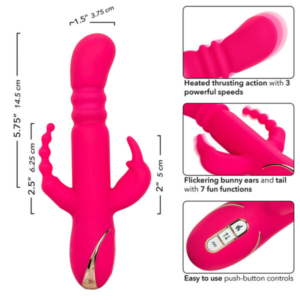 CALEXOTICS - JACK FANTASY TRIPLE HEATED VIBRATOR RABBIT PINK - Image 7