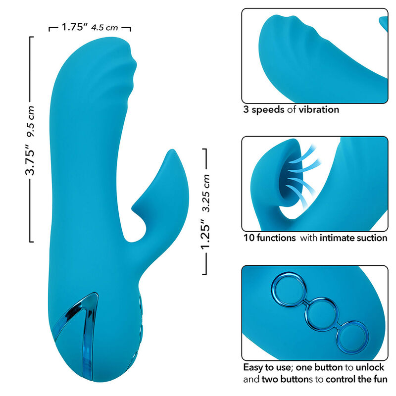 CALEXOTICS - SUNSET BEACH SEDUCER VIBRATOR & STIMULATOR 10 FUNCTIONS BLUE - Image 9