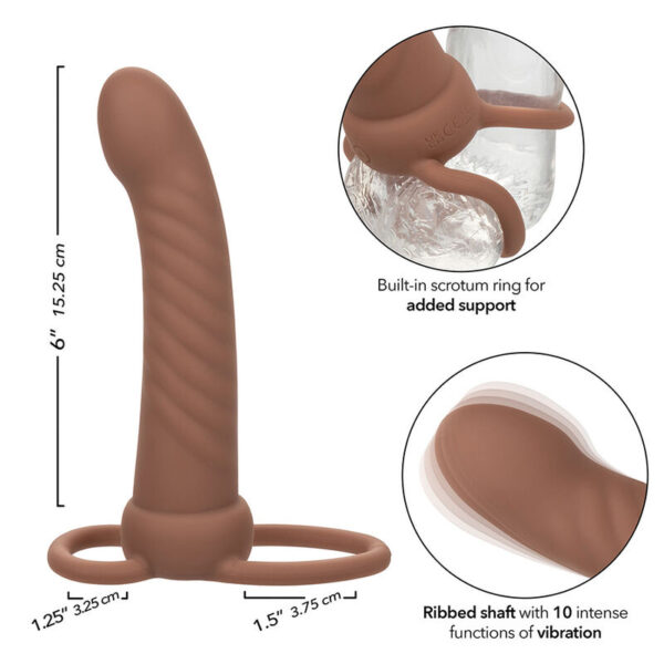 CALEXOTICS - MAXX RIBBED DUAL PENETRATOR 10 VIBRATIONS BROWN - Image 8