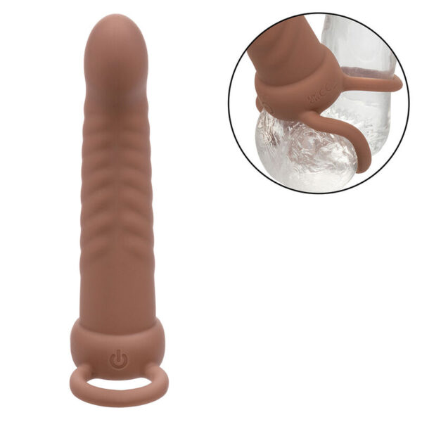 CALEXOTICS - MAXX RIBBED DUAL PENETRATOR 10 VIBRATIONS BROWN - Image 6