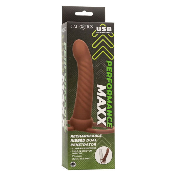 CALEXOTICS - MAXX RIBBED DUAL PENETRATOR 10 VIBRATIONS BROWN - Image 11