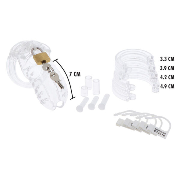 HIDDEN DESIRE - EXTREME CHASTITY COCK CAGE ACRYLIC ADJUSTABLE CLEAR - Image 3