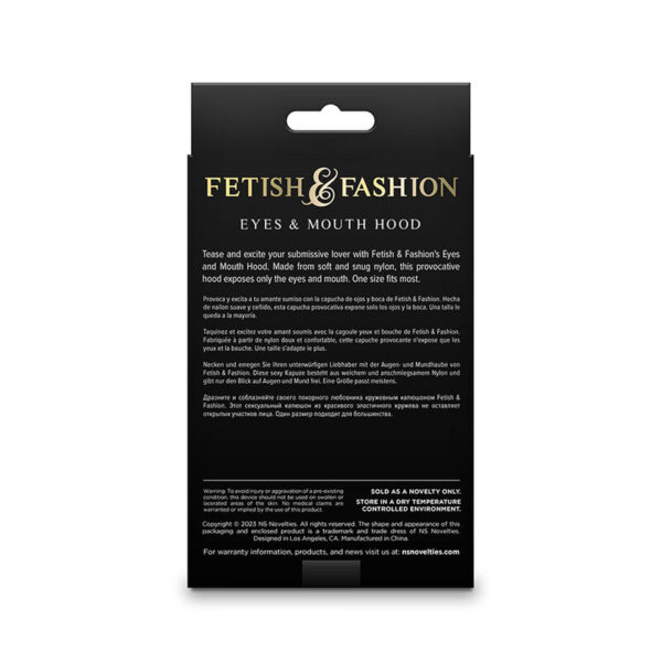 NS NOVELTIES - FETISH & FASHION EYES AND MOUTH HOOD NYLON BLACK - Image 2