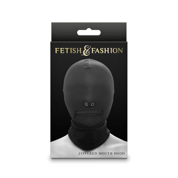 NS NOVELTIES - FETISH & FASHION CLOSED ZIPPERED MOUTH HOOD NYLON BLACK - Image 2