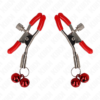 KINK - RED DOUBLE BELL NIPPLE CLAMP RED 6 CM - Image 2