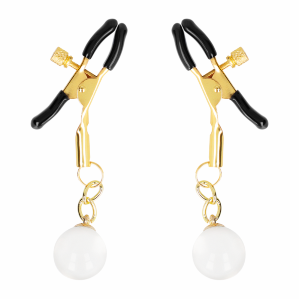KINK - GLASS BEAD NIPPLE CLAMPS GOLD 6 CM - Image 2
