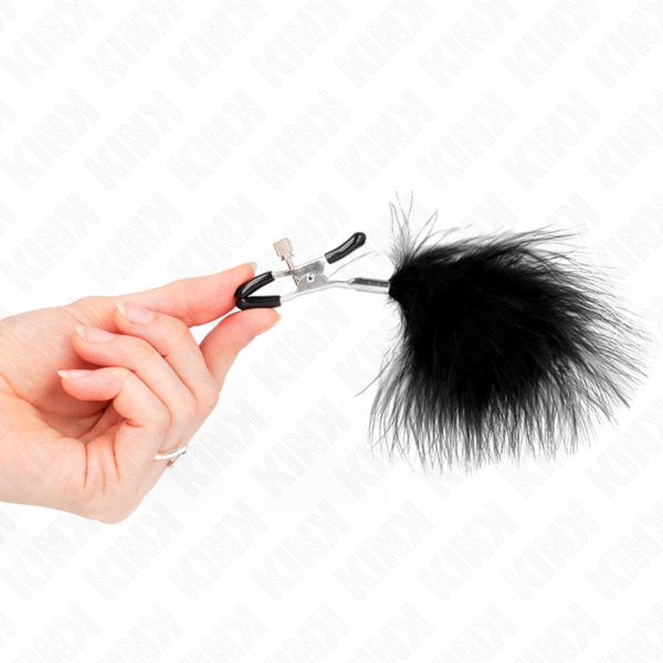KINK - FEATHER NIPPLE CLAMP BLACK 7 CM - Image 3