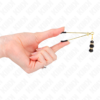 KINK - GOLD THIN NIPPLE CLAMPS WITH 3 BLACK GLASS BEADS 7 CM - Image 4