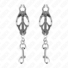 KINK - JAPANESE CLOVER NIPPLE CLAMPS WITH HOOKS SILVER - Image 2