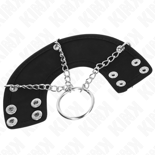 KINK - PENIS RING 4 CM CHAIN 7 CM METAL WITH LEATHER BELT - Image 4