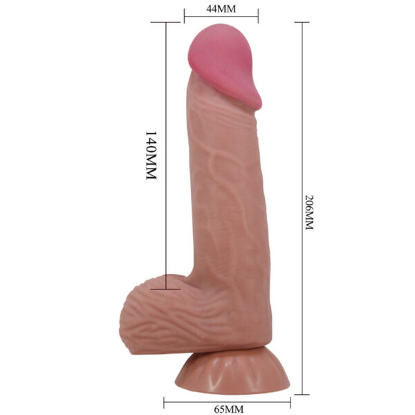 PRETTY LOVE - SLIDING SKIN SERIES REALISTIC DILDO WITH SLIDING BROWN SKIN SUCTION CUP 20.6 CM - Image 6