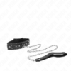 KINK - PVC LEATHER NECKLACE WITH BELT 105 CM RHINESTONE RIVET 41.5 X 4 CM - Image 3