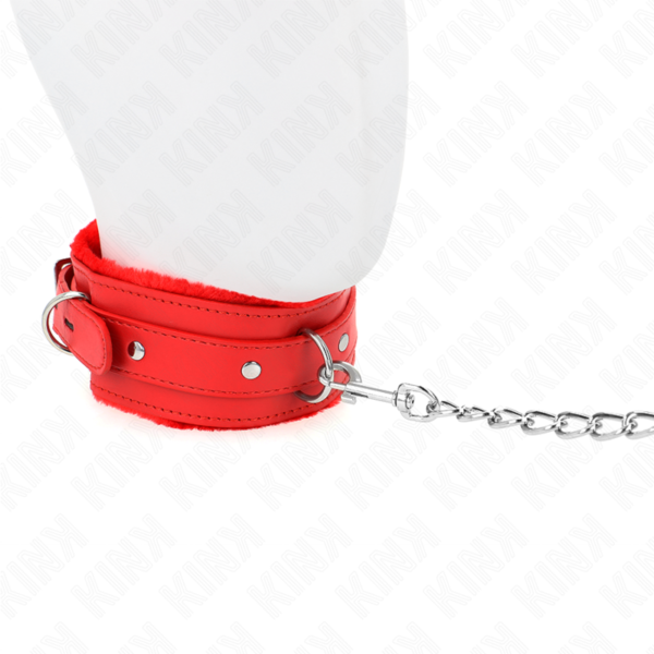 KINK - COLLAR WITH LEASH 65 CM WITH RESTRICTIONS RED 36-42 CM X 5.5 CM - Image 5