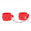 KINK - RED WRIST RESTRAINTS WITH BLACK HEART INLAY ADJUSTABLE 21-28 CM X 5.5 CM - Image 2