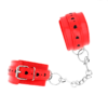 KINK - RED WRIST RESTRAINTS WITH BLACK HEART INLAY ADJUSTABLE 21-28 CM X 5.5 CM - Image 3